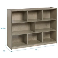 ECR4Kids 8-Compartment Mobile Storage Cabinet, 36in, Grey Wash