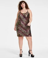 Bar Iii Trendy Plus Sequined Mini Dress, Created for Macy's