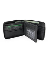 Club Rochelier Men's Full Leather Zipper Around Wallet with Center Wing