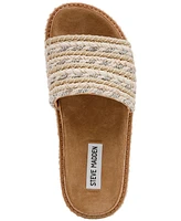 Steve Madden Women's Bellar Raffia Platform Footbed Slide Sandals