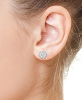 Effy Lab Grown Diamond Heart & Round Halo Stud Earrings (1-7/8 ct. t.w.) in 14k White Gold