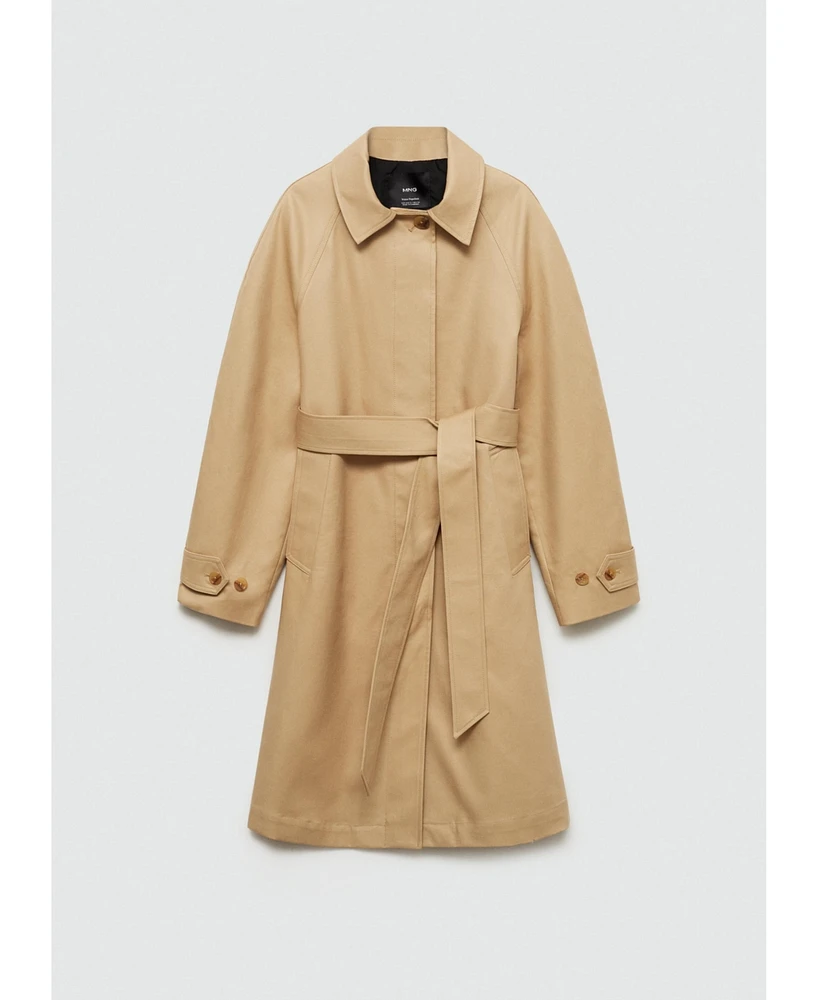 Mango Women's Belted Cotton Trench Coat