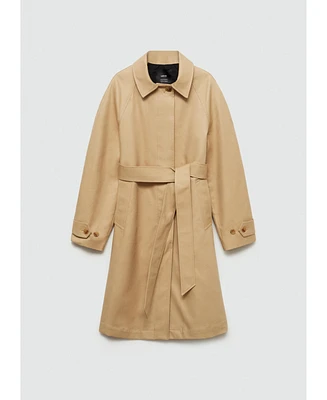 Mango Women's Belted Cotton Trench Coat