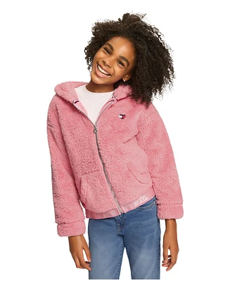 Tommy Hilfiger Big Girls Minky Zip Front Hoodie