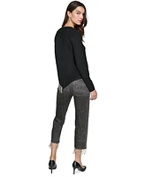 Karl Lagerfeld Paris Women's Asymmetrical Crystal-Trim Sweater