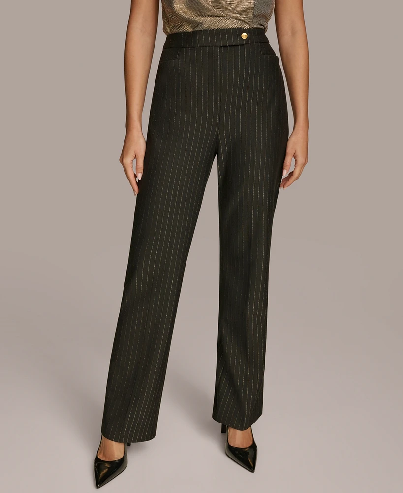 Donna Karan New York Women's Metallic Pinstripe Pants