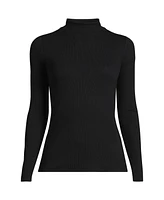 Lands' End Plus Drapey Rib Skimming Long Sleeve Mock Neck