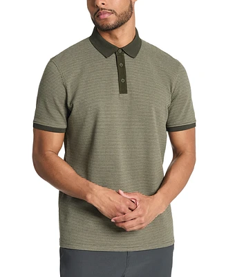 Kenneth Cole Men's Slim-Fit 4-Way Stretch Textured-Knit Polo Shirt