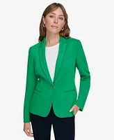 Tommy Hilfiger Women's Scuba Peak-Lapel Long-Sleeve Blazer