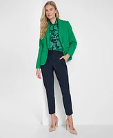 Tommy Hilfiger Women's Scuba Peak-Lapel Long-Sleeve Blazer