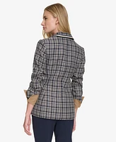 Tommy Hilfiger Women's Textured Plaid Single-Button Blazer