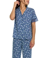 Flora by Nikrooz Women's Janelle Notch Top and Capri Pajama Set