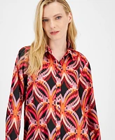 Tahari Asl Women's Printed Button-Front Blouse