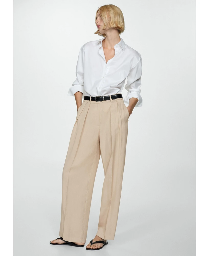 Mango Women's Wideleg Lyocell Pants