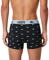 Lacoste Men's 3-Pack Crocodile-Print Logo Boxers