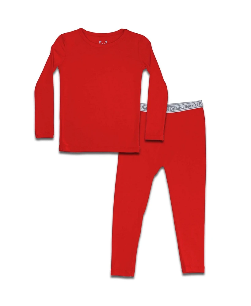 Bellabu Bear Toddler| Child Unisex Winterberry Red Kids Pajama Set