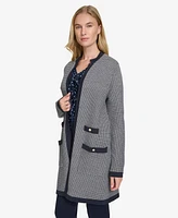 Tommy Hilfiger Women's Printed Cotton Open-Front Cardigan