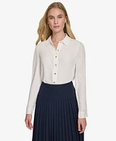 Tommy Hilfiger Women's Pleat-Sleeve Button-Front Shirt