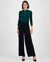 Anne Klein Women's High-Rise Pull-On Wide-Leg Pants