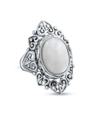 Bling Jewelry Western Jewelry Large Filigree Oval Cabochon Armor Full Finger Statement Blue Turquoise Ring For Women Oxidized .925 Sterling Silver