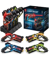 Best Choice Products Set of 4 Rechargeable Laser Tag Blasters, No Vests Needed w/ Docking Station, 4 Settings