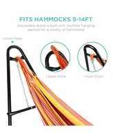 Best Choice Products Outdoor Adjustable Steel Hammock Stand for 9-14ft Hammocks w/ Hooks, Carrying Bag, 450lb Capacity