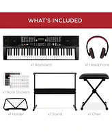 Best Choice Products 61-Key Beginners Complete Electronic Keyboard Piano Set w/ Lcd Screen, Lighted Keys