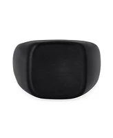 Bling Jewelry Large Square Black Signet Ring Stainless Steel Matte Finish