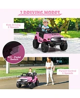 Gymax Licensed Toyota Fj Toddler Ride on Car 12V Battery Powered Kids Truck Camo