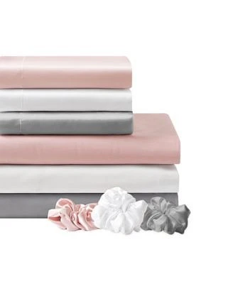 Sanders Microfiber Sheet Set With Satin Pillowcases Satin Hair Tie