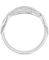 Effy Diamond Mariner Link Ring (1/4 ct. t.w.) in Sterling Silver