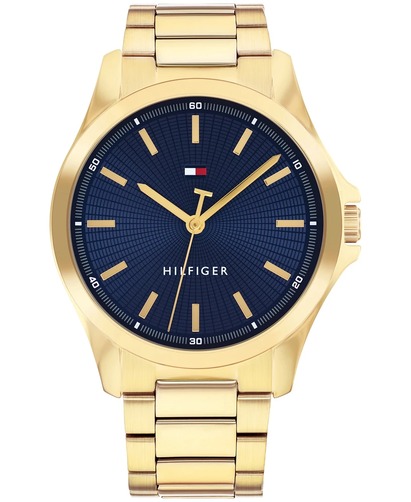 Tommy Hilfiger Men's Quartz Gold-Tone Stainless Steel Bracelet Watch 42mm