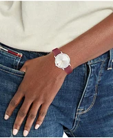 Tommy Hilfiger Women's Quartz Cranberry Leather Strap Watch 35mm