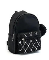 Like Dreams Jasper Rhinestone Pom Pom Backpack