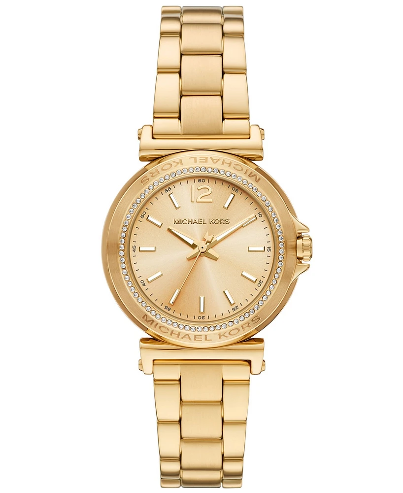 Michael Kors Women's Maren Three-Hand Gold-Tone Stainless Steel Watch 33mm - Gold