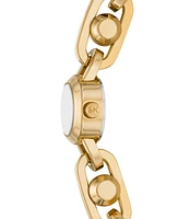 Michael Kors Women's Mk Astor Link Two-Hand Gold-Tone Stainless Steel Watch 14mm