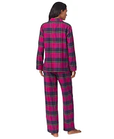 Lauren Ralph Petite Plaid Notched-Collar Pajama Set