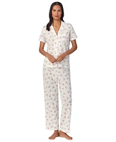 Lauren Ralph Petite Floral Notched-Collar Pajama Set