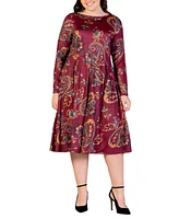 24seven Comfort Apparel Plus Size Midi Length Dress with Pockets