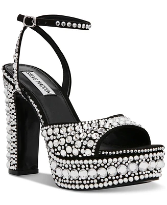 Steve Madden Women's Assured Rhinestone Platform Two Piece Dress Sandals