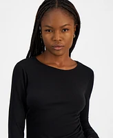 Planet Heart Women's Scoop-Neck Long-Sleeve Top