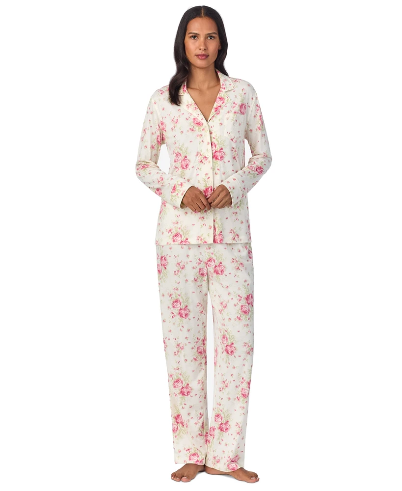 Lauren Ralph Women's Floral Satin Pajama Set