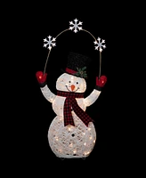 Northlight 57" Led Lighted Snowman Holding Snowflakes Outdoor Christmas Decoration