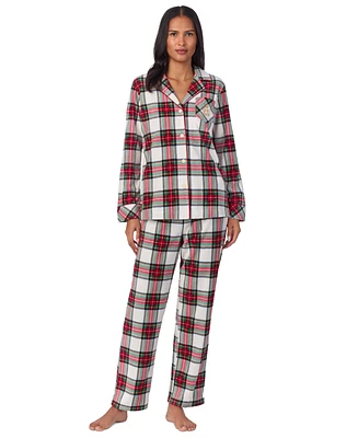 Lauren Ralph Women's Printed Notched-Collar Pajama Set