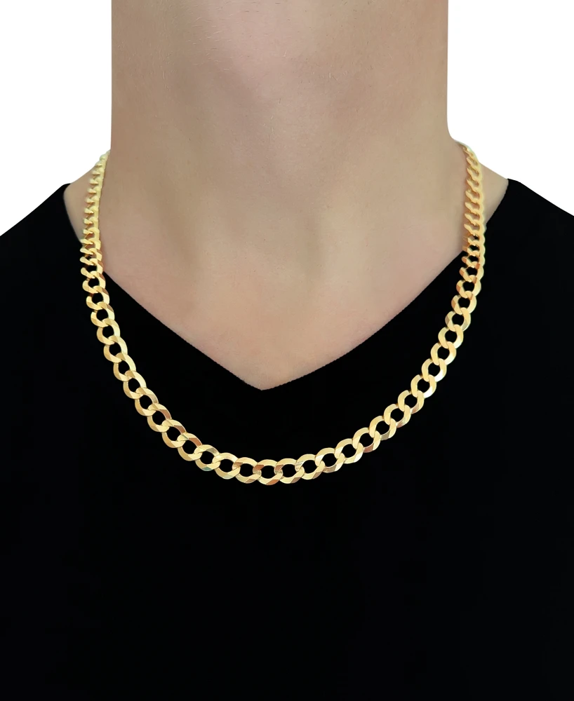 26" Open Curb Link Chain Necklace (8mm) in Solid 10k Gold