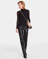 I.n.c. International Concepts Women's Mesh Turtleneck, Created for Macy's