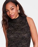 I.n.c. International Concepts Women's Metallic Lace Sleeveless Top, Created for Macy's