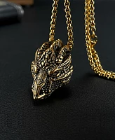 Rhona Sutton Gold Dragon Stainless Steel Pendant Necklace