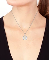 Effy Diamond Disc & Cross Two Charm 18" Pendant Necklace (1/4 ct. t.w.) in Sterling Silver & Gold-Plate