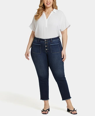 Nydj Plus Marilyn Straight Ankle Jeans